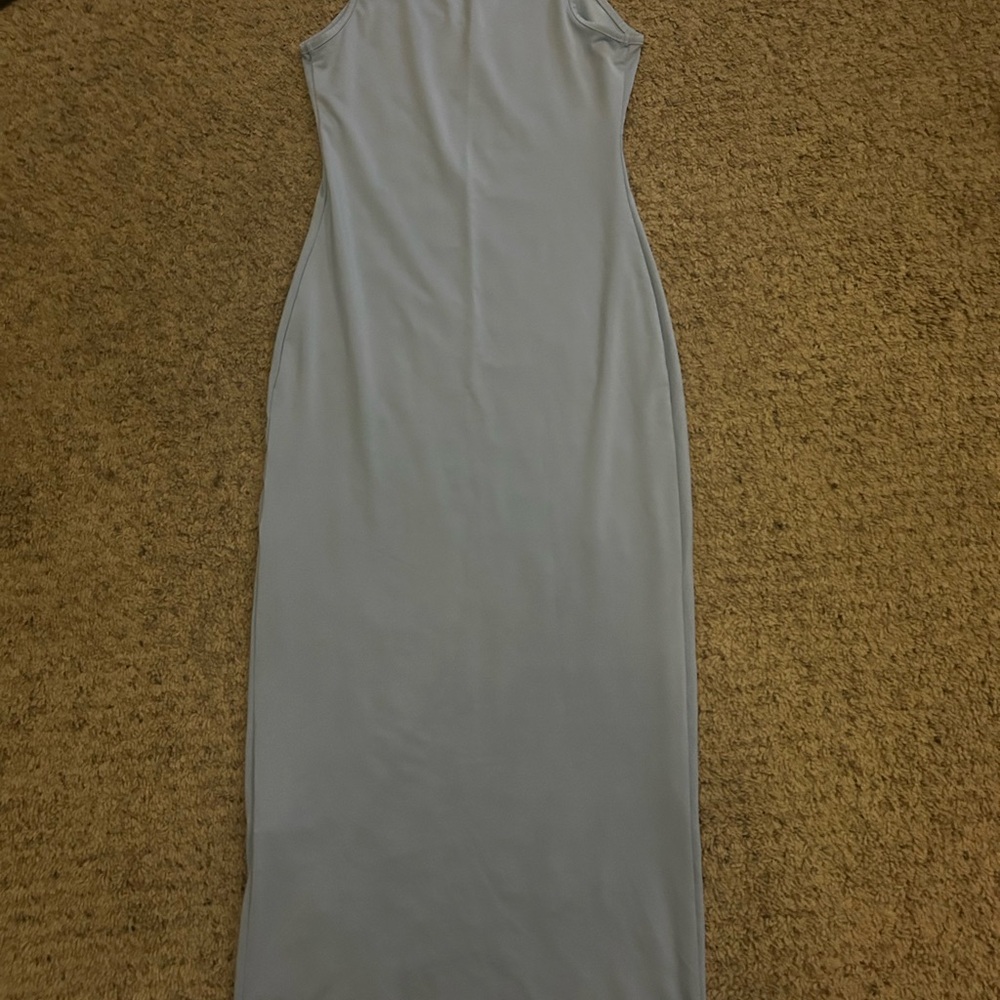 SHEIN Gray Halter Maxi Dress for Wedding Guests